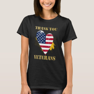 Veterans Day with American flag for Men Dad Women T-Shirt