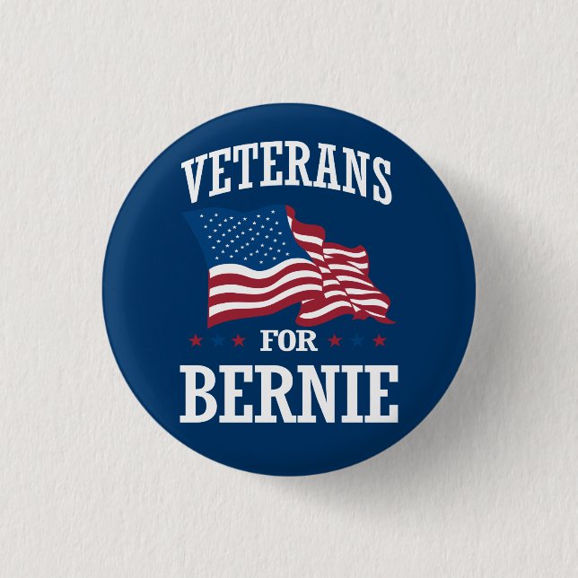 VETERANS FOR BERNIE SANDERS 1 INCH ROUND BUTTON (Front)