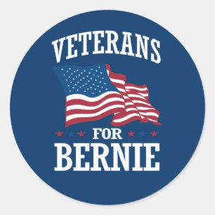 VETERANS FOR BERNIE SANDERS CLASSIC ROUND STICKER