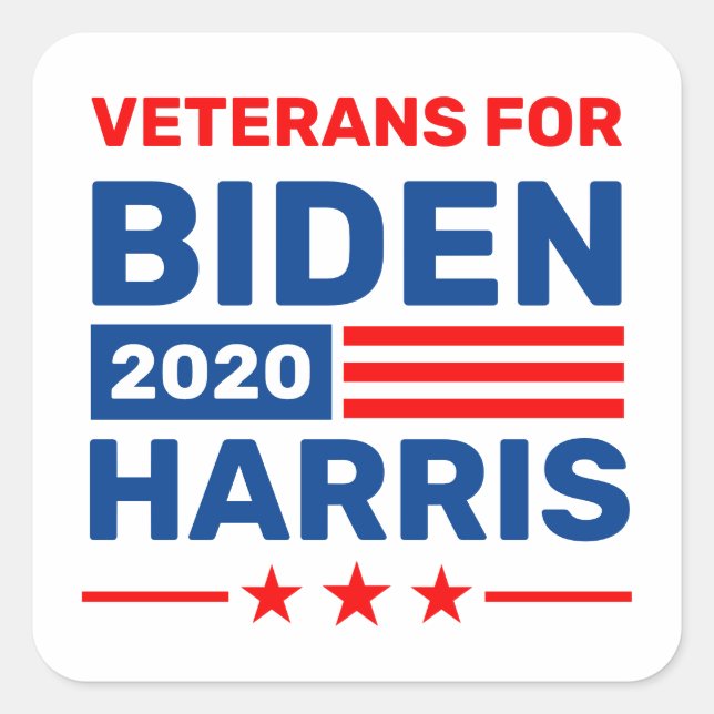 Veterans for Biden Harris 2020 Election Stickers (Front)