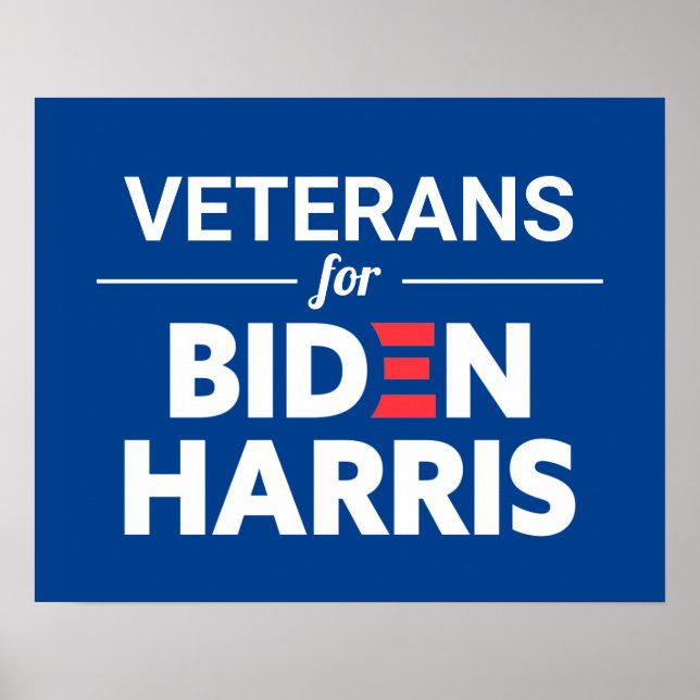 Veterans for Biden Harris Custom Text Green Poster (Front)