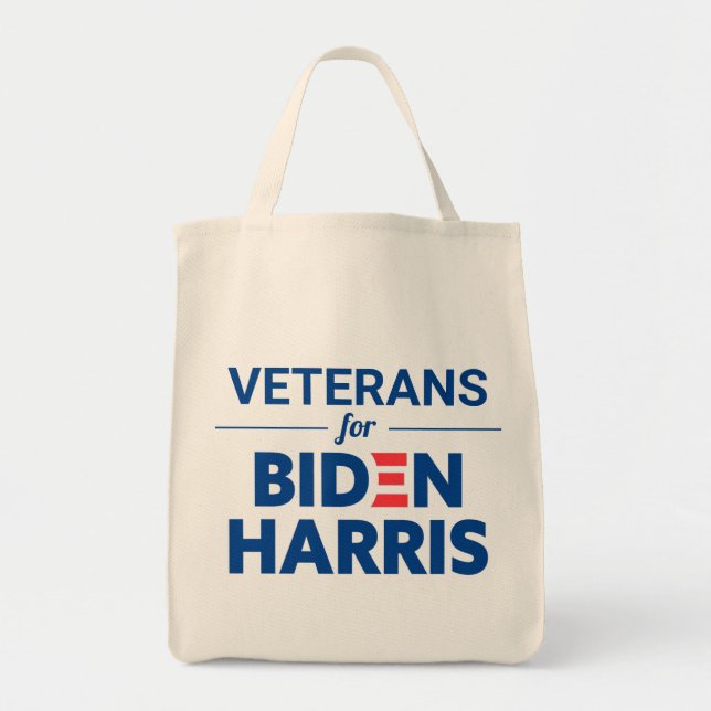 Veterans for Biden Harris Custom Text Tote Bag (Front)