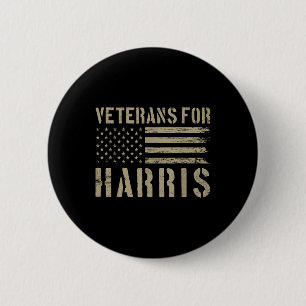 Veterans For Harris 2024 - Military Vets Kamala Ha 2 Inch Round Button