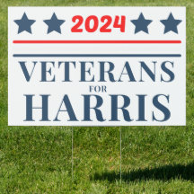 Veterans for Harris 2024 Yard Sign