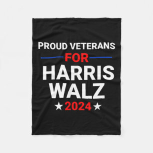 Veterans For Harris W 2024 1  Fleece Blanket