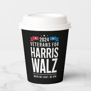 Veterans For Harris Walz 2024 Presidential  Paper Cups