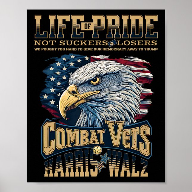 Veterans For Harris Wheimer 2024 Military Vets Aga Poster (Front)