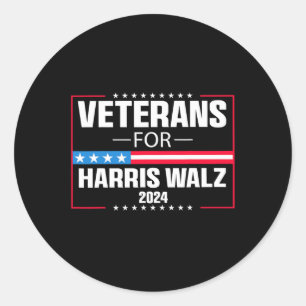Veterans For Harris Wheimer 2024 Presidential Camp Classic Round Sticker