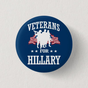 VETERANS FOR HILLARY 1 INCH ROUND BUTTON