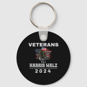 Veterans For Kamala Wheimer Us Flag 2024 Campaign Keychain