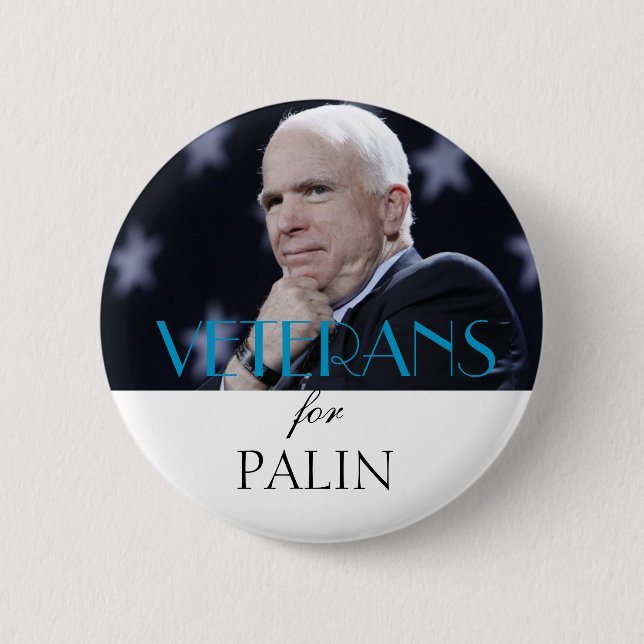 Veterans for Palin 2 Inch Round Button (Front)