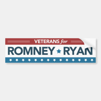 Veterans For Romney Ryan Bumper Sticker