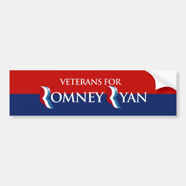 VETERANS FOR ROMNEY RYAN -.png Bumper Sticker (Front)