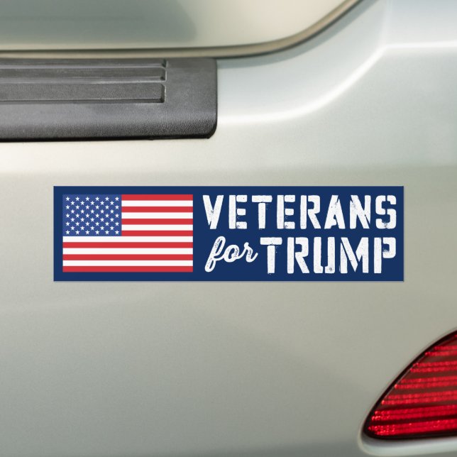 Veterans For Trump 2024 Bumper Sticker (On Car)