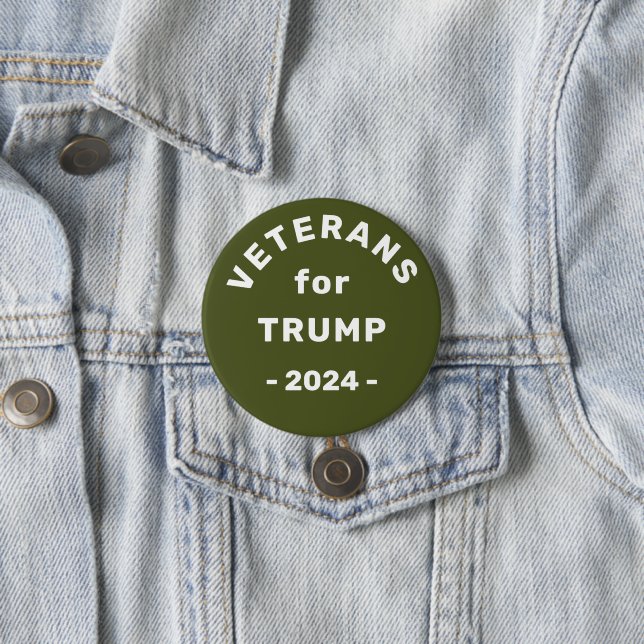 Veterans for Trump 2024 Election Campaign Button (In Situ)