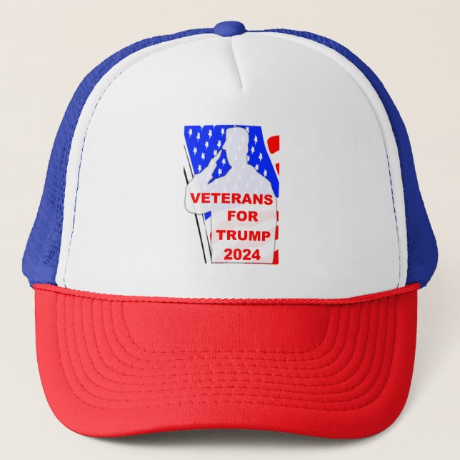 Veterans For Trump 2024 Trucker Hat (Front)