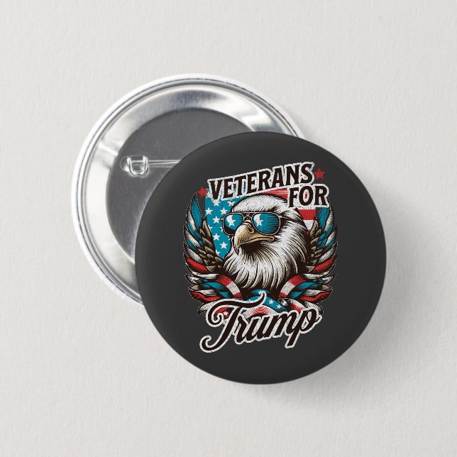 Veterans for Trump 2 Inch Round Button (Front & Back)