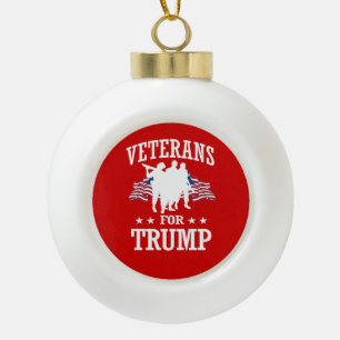 VETERANS FOR TRUMP CERAMIC BALL CHRISTMAS ORNAMENT