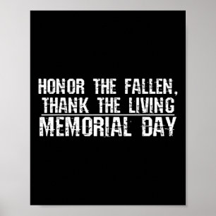 Veterans, Memorial Day - Honour The Fallen Thank Poster