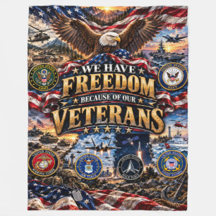 Veterans Patriotic Military Blanket
