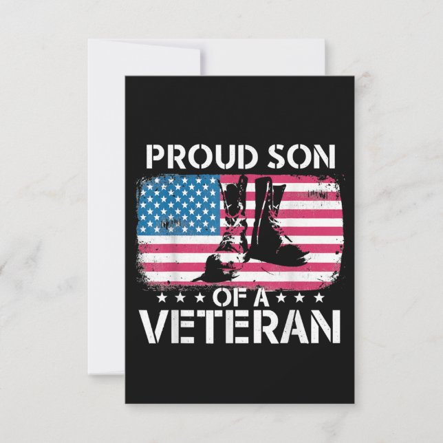 Veterans - Proud Son Of A Veteran T-Shirt RSVP Card (Front)