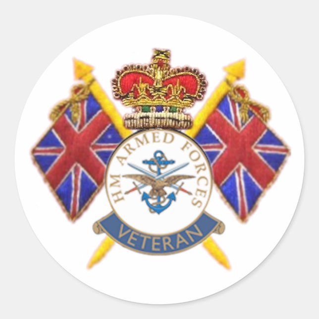 Veteran's Round Sticker (Front)
