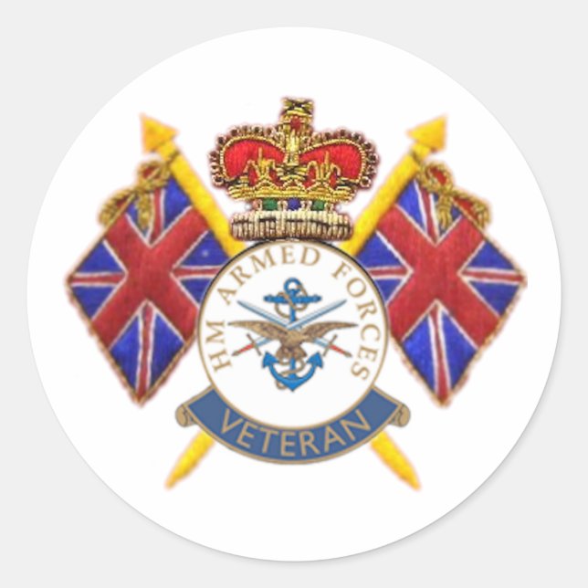 Veteran's Round Sticker (Front)