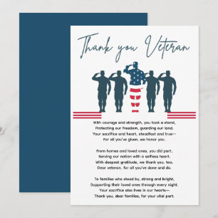 Veterans Thank You   Patriotic Appreciation Card
