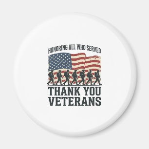 Veterans Thank You Patriotic Military Flag Shirt D Magnet