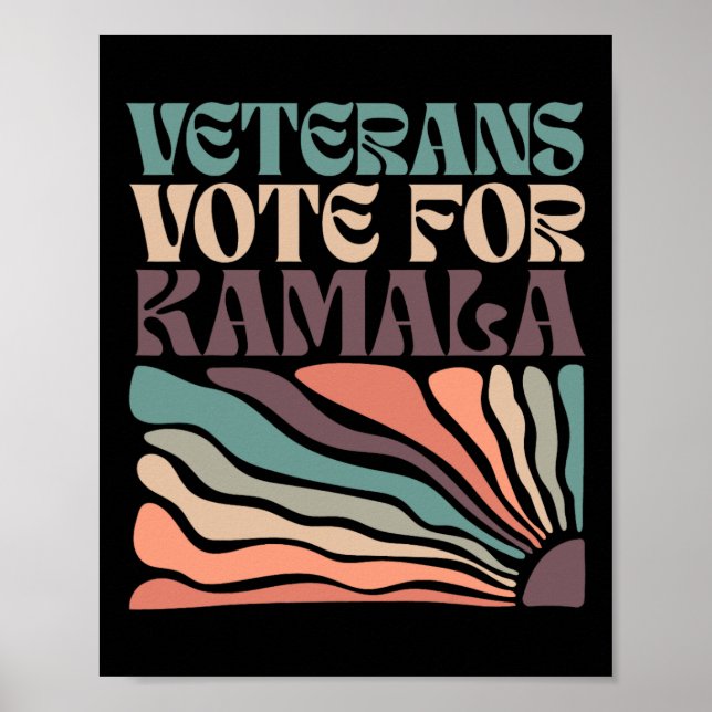 Veterans Vote Harris 2024 Election Kamala Harris T Poster (Front)