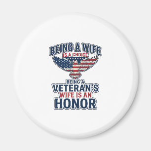Veterans Wife Honour Patriotic Eagle Shirt Magnet