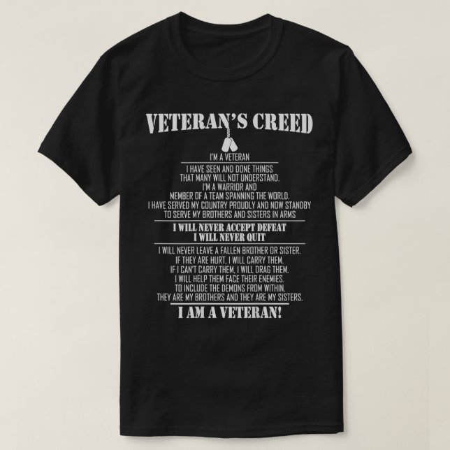 Veteranx27s creed Ix27m a veteran T-Shirt (Design Front)