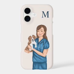 Vétérinaire Animal Doctor Vet Et Chien Monogramme