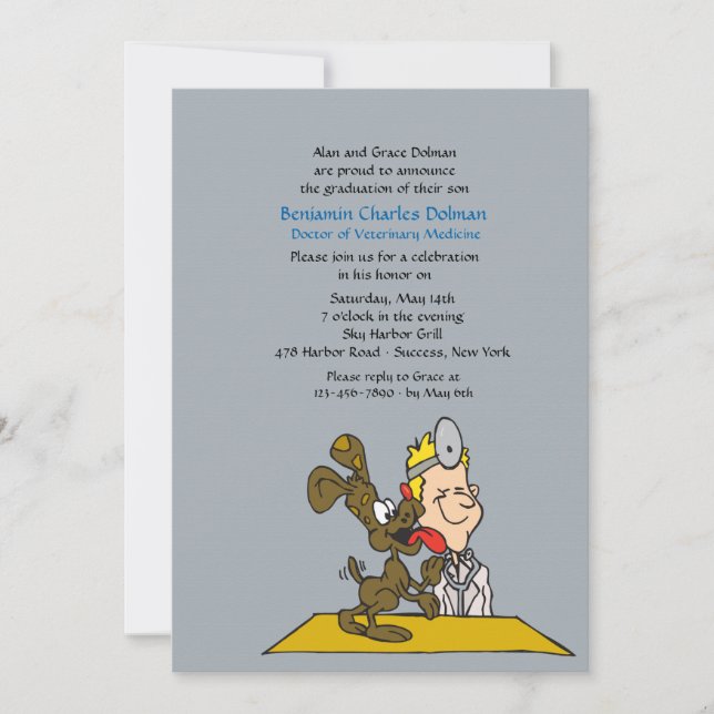 Vétérinaire Avec Invitation De Diplôme De Chien (Devant)