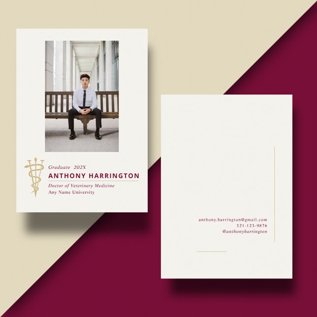 Vétérinaire Faire-part marron de graduation (Créateur téléchargé)