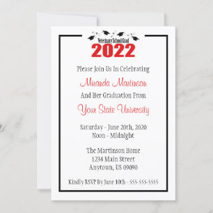 Vétérinaire Grad 2022 Graduation Invitation (Rouge