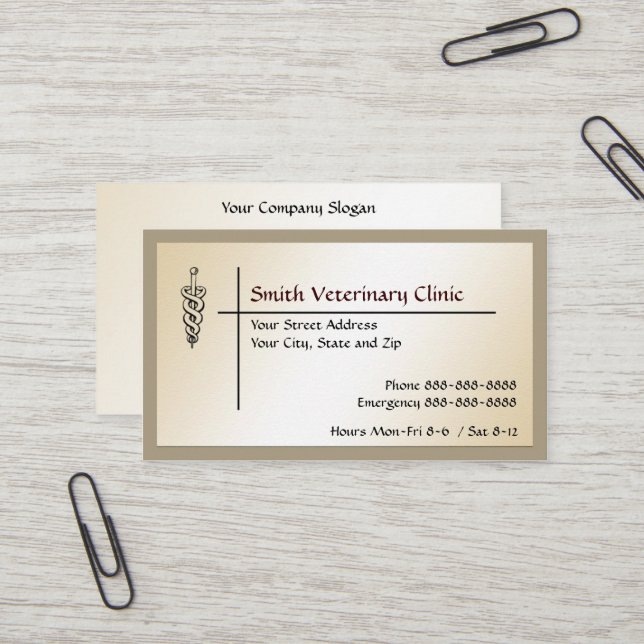 Vétérinaire vétérinaire Carte de visite (Devant/Arrière en situation)