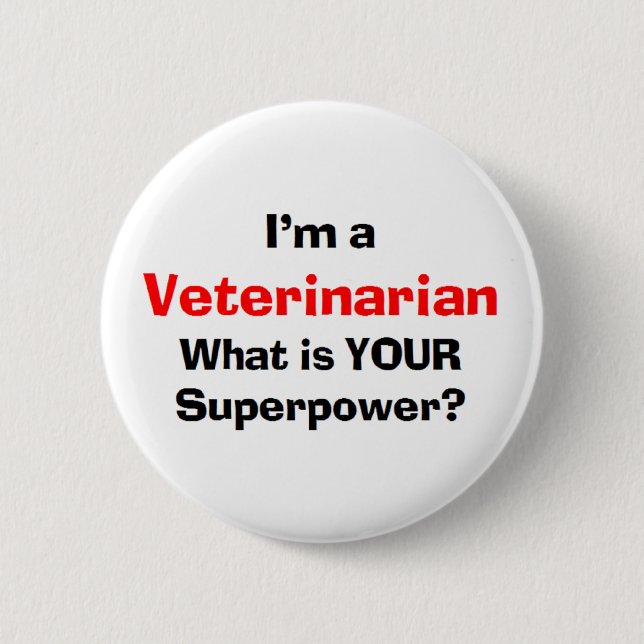 veterinarian 2 inch round button (Front)