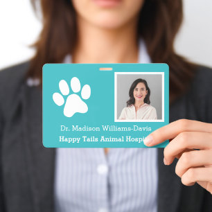 Veterinarian Animal Hospital Employee Photo Badge
