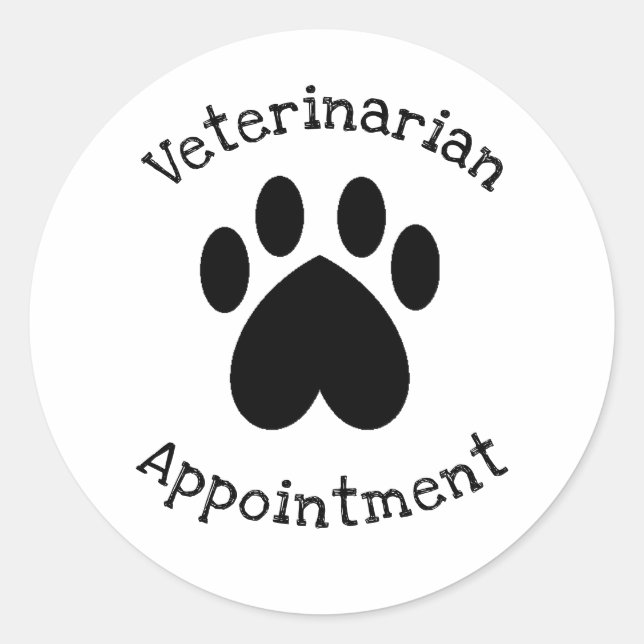 Veterinarian Appointment Calendar Stickers (Front)