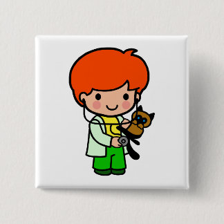 Veterinarian Boy 2 Inch Square Button