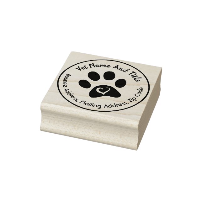 Veterinarian Business Office Address Rubber Stamp (Stamp)