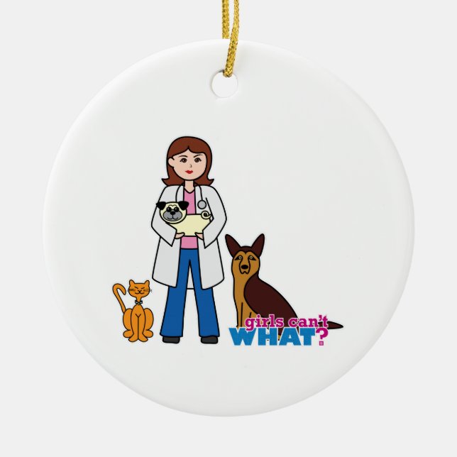 Veterinarian Ceramic Ornament (Front)