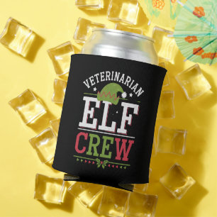 Veterinarian Christmas Elf Veterinary Technician  Can Cooler