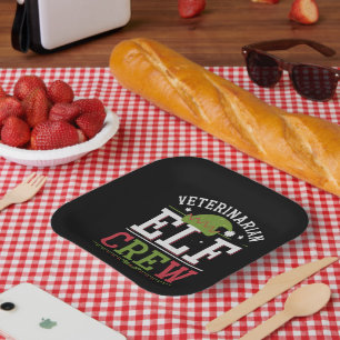 Veterinarian Christmas Elf Veterinary Technician  Paper Plate