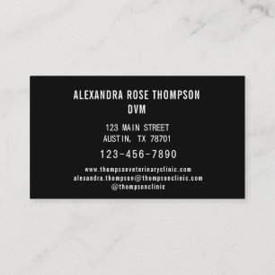 Veterinarian Clinic Vet Pet Office Business Card