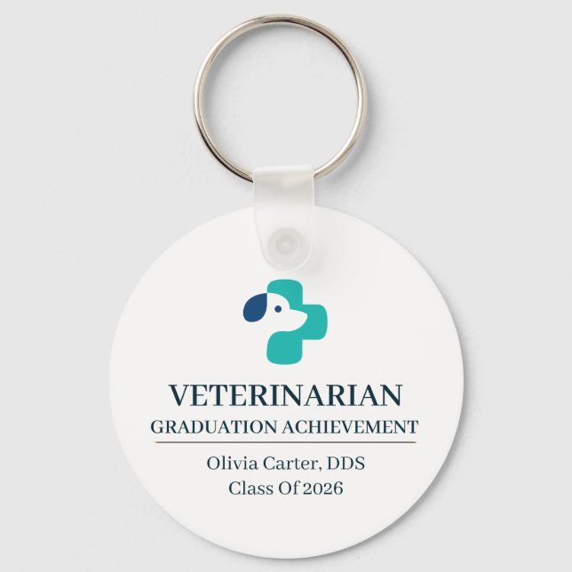 Veterinarian Custom Name Since Year Keychain (Front)