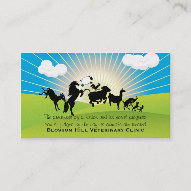 Veterinarian Dancing Animals Business Card (Front)