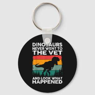 Veterinarian Dinosaur Funny Vet Life Animal Rescue Keychain