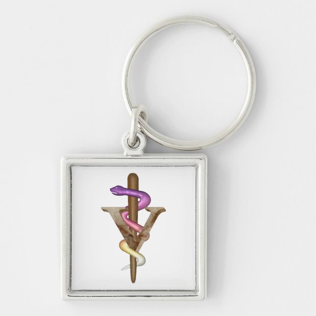 Veterinarian Emblem Keychain (Front)